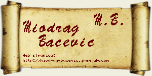 Miodrag Bačević vizit kartica